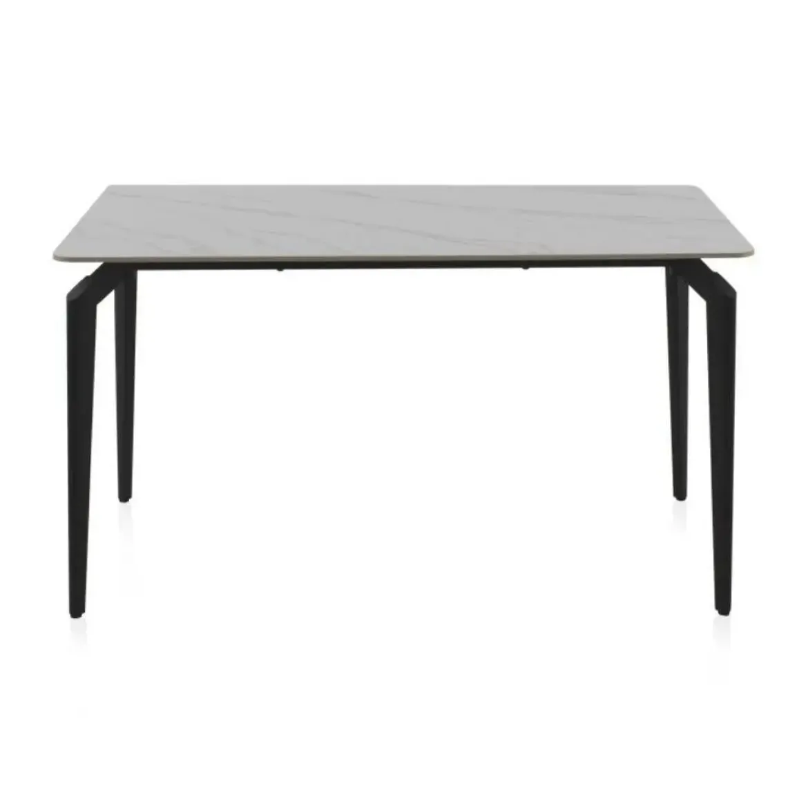 Mesa de comedor blanca y negra con patas de metal GABAR 11043