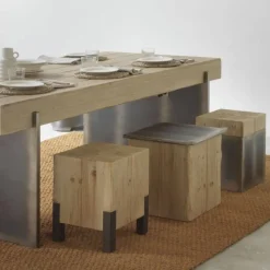 Mesa de comedor Chapada en Abeto para 6 personas GABAR 10933