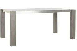 Mesa de Comedor con Cristal Templado Gris y Patas de Roble MB-189169