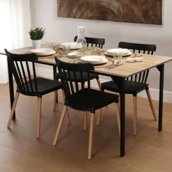 Mesa de Comedor con Patas de color Negro COLLINS