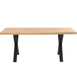 Mesa de Comedor de Madera con Detalles Negros CORINE