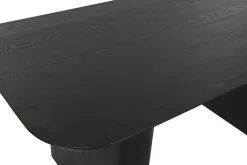 Mesa de Comedor de Madera de Abeto Negra para 6 Personas MB-226714