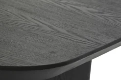 Mesa de Comedor de Madera de Abeto Negra para 6 Personas MB-226714