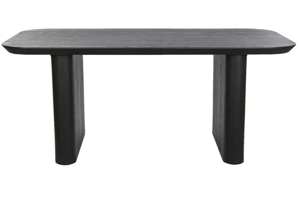 Mesa de Comedor de Madera de Abeto Negra para 6 Personas MB-226714