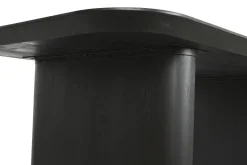 Mesa de Comedor de Madera de Abeto Negra para 6 Personas MB-226714