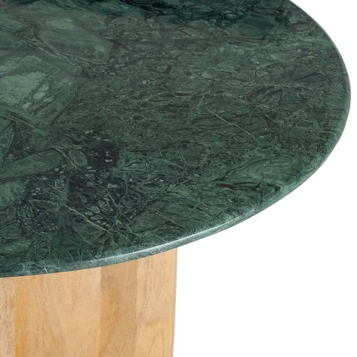 Mesa de Comedor de Madera de Mango y Mármol Verde 615817