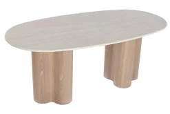 Mesa de Comedor de MDF con Superficie de Granito Marrón Claro MB-226673