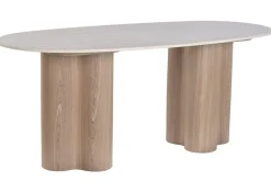 Mesa de Comedor de MDF con Superficie de Granito Marrón Claro MB-226673