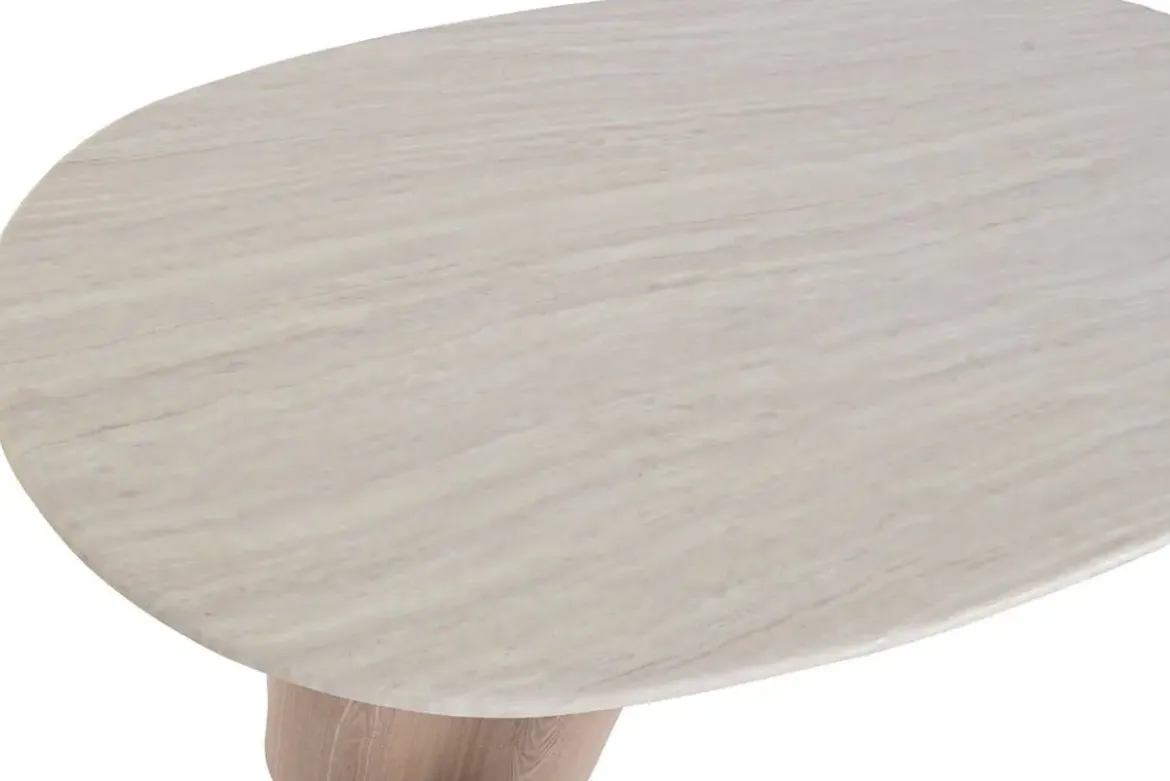 Mesa de Comedor de MDF con Superficie de Granito Marrón Claro MB-226673