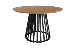 Mesa de Comedor de Metal Negro y Sobre Biselado de 25 mm 120 cm SAHARA