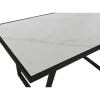 Mesa de Comedor de Metal y Piedra Sintetizada Color Blanco y Negro MB-208952