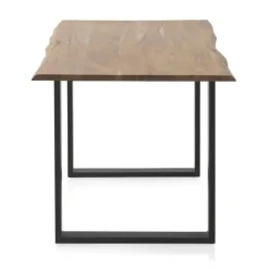 Mesa de comedor de 140x80 cm en madera maciza de acacia color natural GABAR 10831
