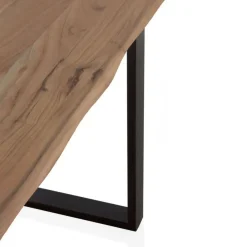 Mesa de comedor de 140x80 cm en madera maciza de acacia color natural GABAR 10831