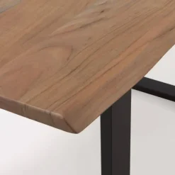 Mesa de comedor de 160x90 cm en madera maciza de acacia color natural GABAR 10832