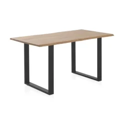 Mesa de comedor de 160x90 cm en madera maciza de acacia color natural GABAR 10832