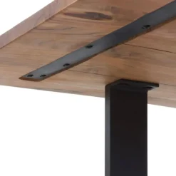 Mesa de comedor de 180x90 cm en madera maciza de acacia color natural GABAR 10833