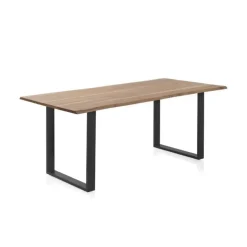 Mesa de comedor de 180x90 cm en madera maciza de acacia color natural GABAR 10833
