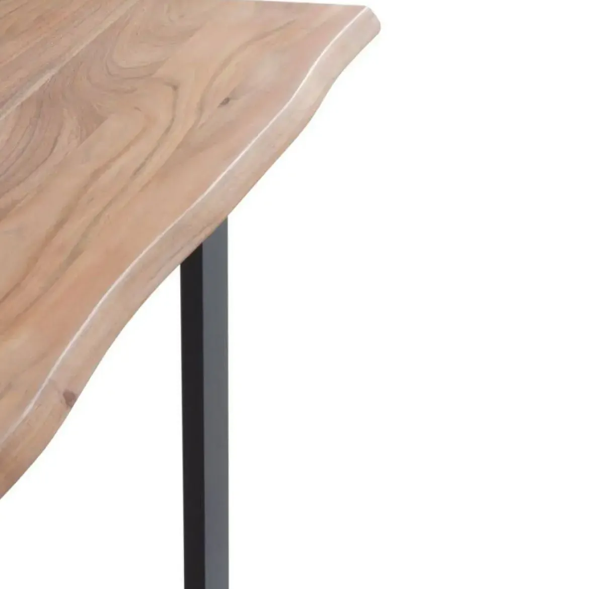 Mesa de comedor de 180x90 cm en madera maciza de acacia color natural GABAR 10833