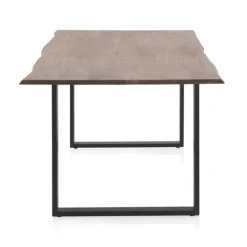 Mesa de comedor de 200x100 cm en madera maciza de acacia color natural GABAR 10834