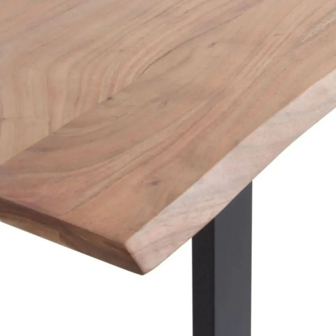 Mesa de comedor de 200x100 cm en madera maciza de acacia color natural GABAR 10834
