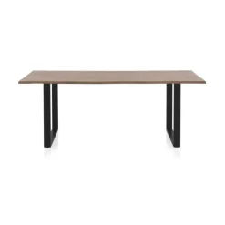 Mesa de comedor de 200x100 cm en madera maciza de acacia color natural GABAR 10834