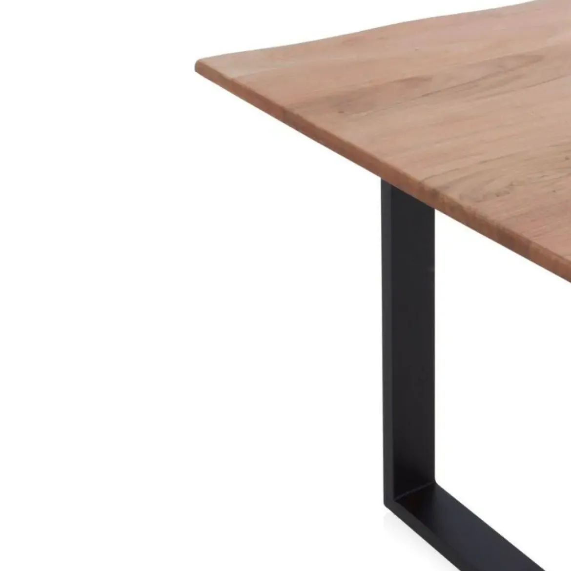 Mesa de comedor de 200x100 cm en madera maciza de acacia color natural GABAR 10834