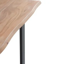 Mesa de comedor de 200x100 cm en madera maciza de acacia color natural GABAR 10834