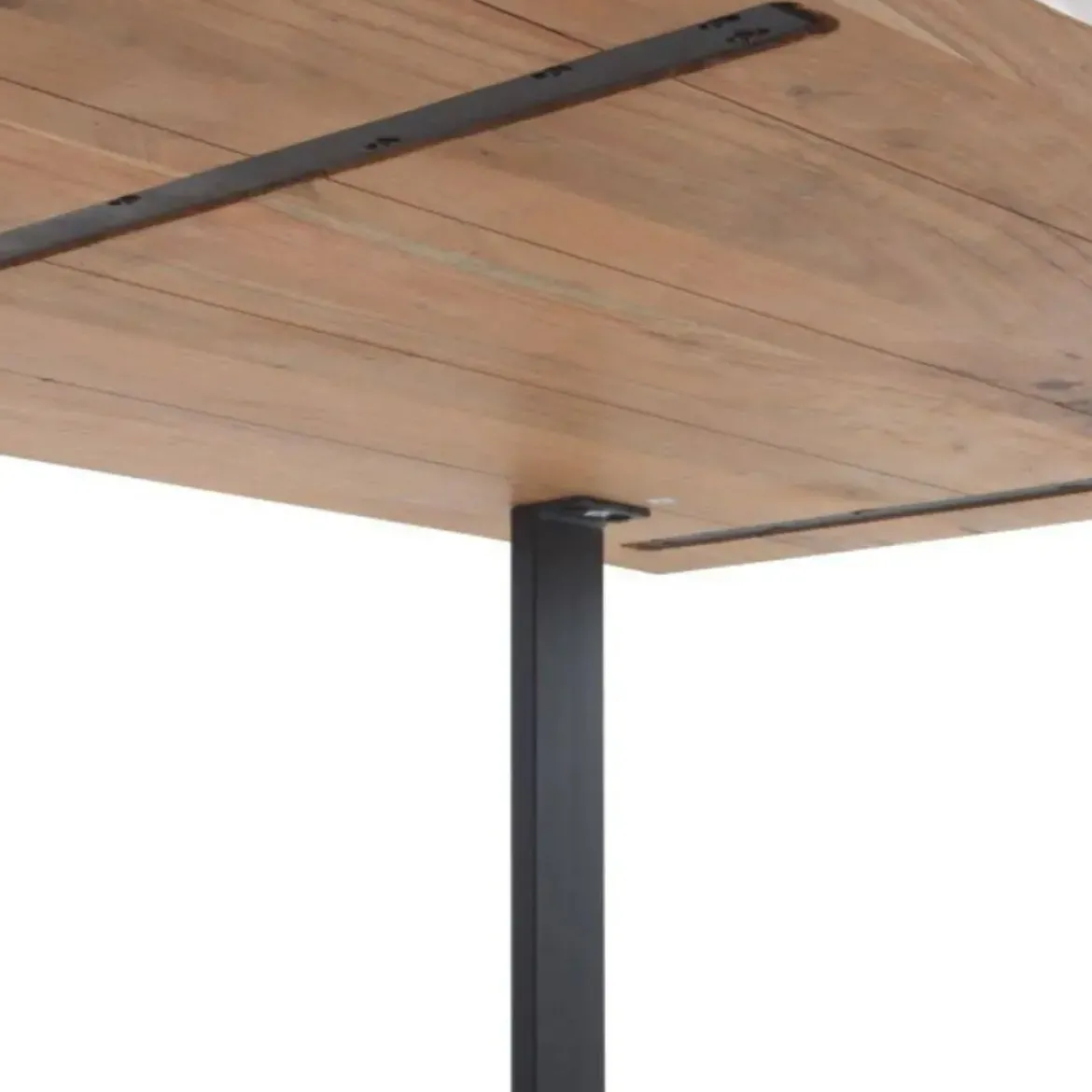 Mesa de comedor de 200x100 cm en madera maciza de acacia color natural GABAR 10834