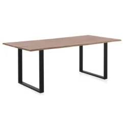 Mesa de comedor de 200x100 cm en madera maciza de acacia color natural GABAR 10834