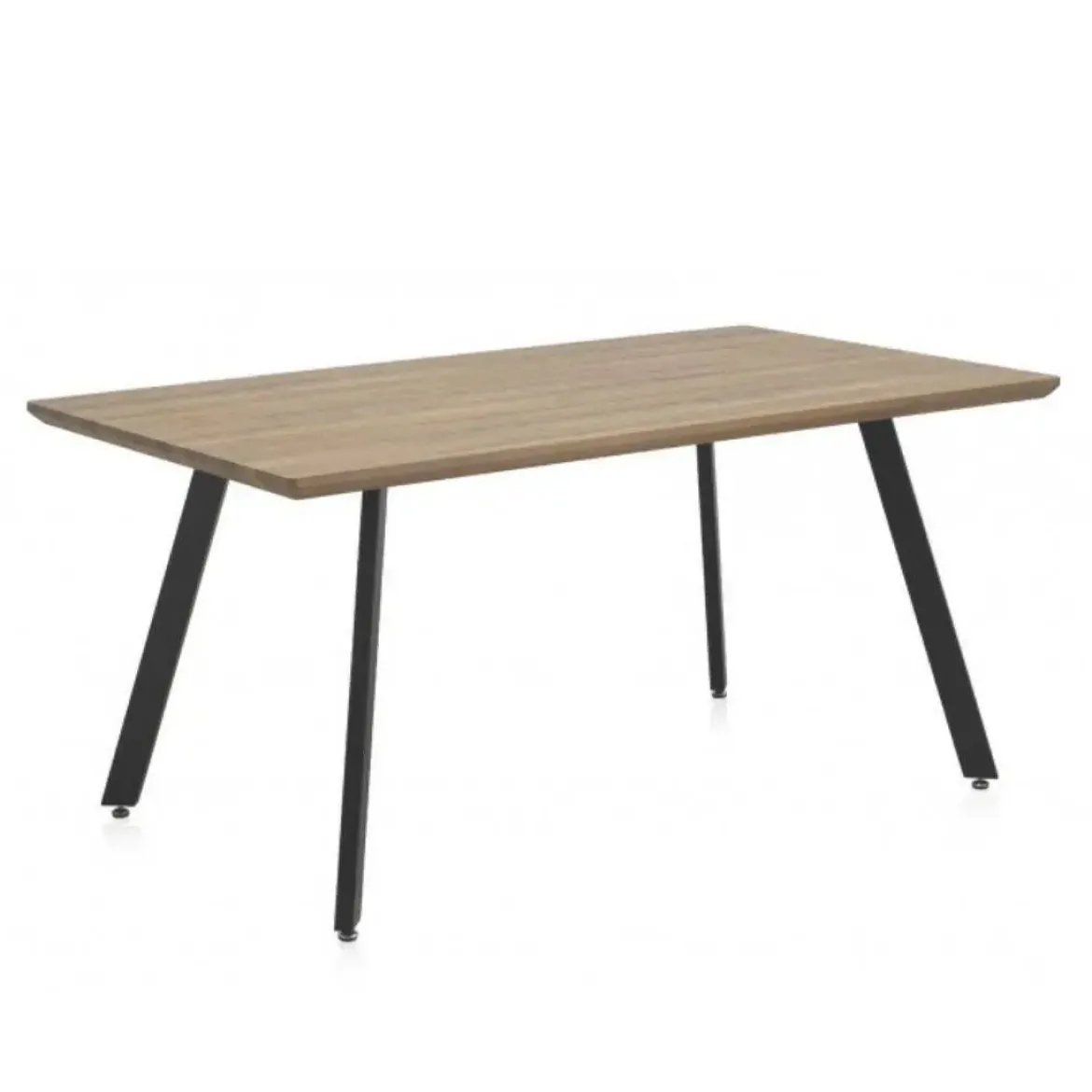 Mesa de Comedor Efecto Roble y Pie Metálico GABAR 10308