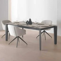Mesa de Comedor Extensible Cerámica Fior di Bosco Negra GABAR 11605