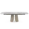 Mesa de Comedor Extensible con Pie Central Metálico Taupe GABAR 11602