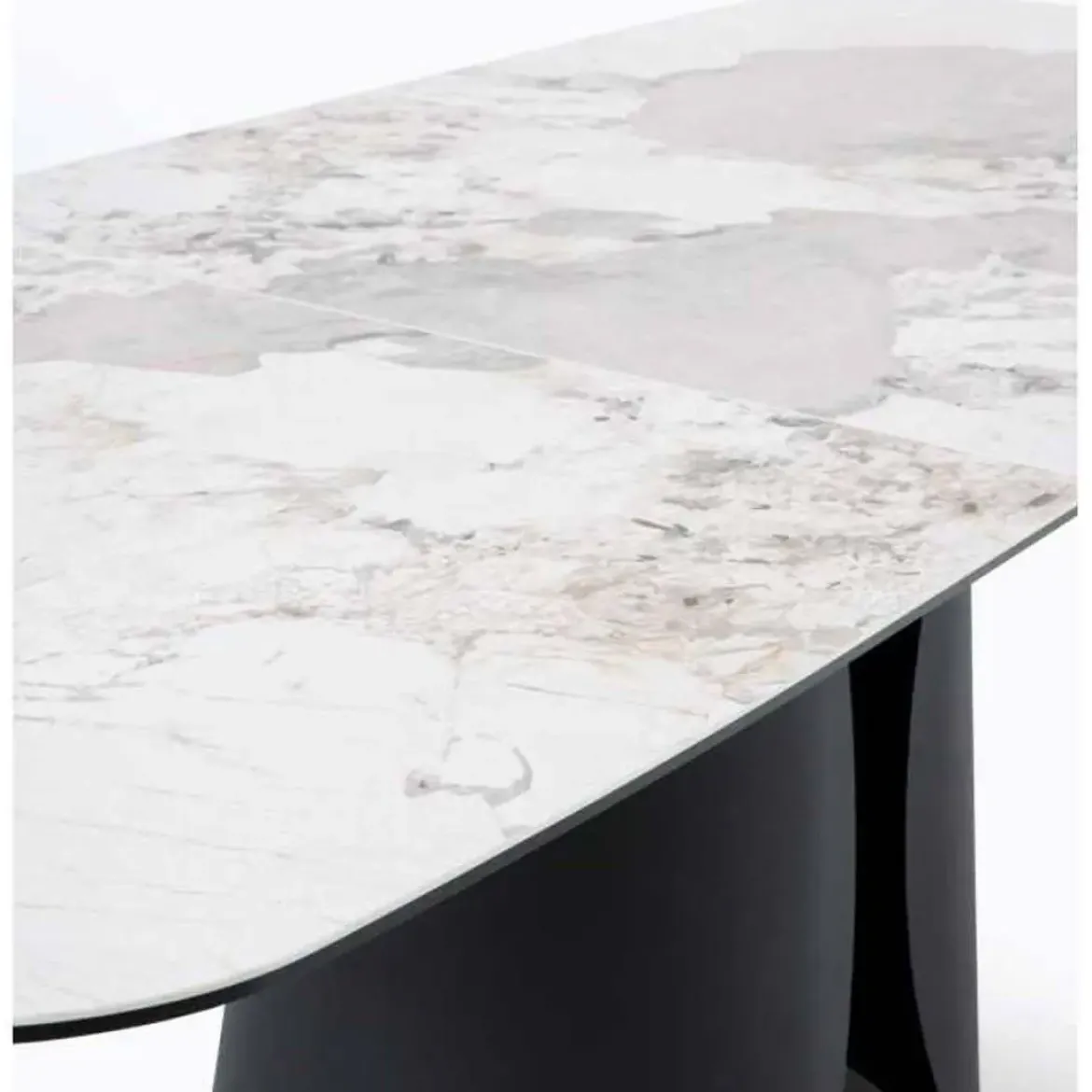 Mesa de Comedor Extensible con Pie Central Metálico Negro GABAR 11603