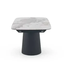 Mesa de Comedor Extensible con Pie Central Metálico Negro GABAR 11603