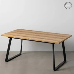 Mesa de Comedor Extensible con Patas de Hierro Rectangulares 61214