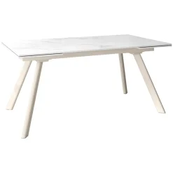 Mesa de Comedor Extensible con Estructura de Metal Marfil TASMAN