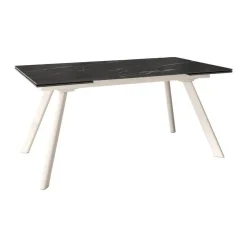 Mesa de Comedor Extensible con Estructura de Metal Marfil TASMAN