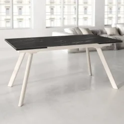 Mesa de Comedor Extensible con Estructura de Metal Marfil TASMAN