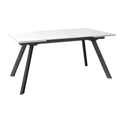 Mesa de Comedor Extensible con Estructura de Metal Negro TASMAN