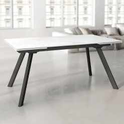 Mesa de Comedor Extensible con Estructura de Metal Negro TASMAN