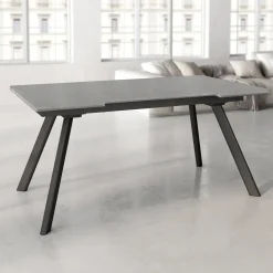 Mesa de Comedor Extensible con Estructura de Metal Negro TASMAN