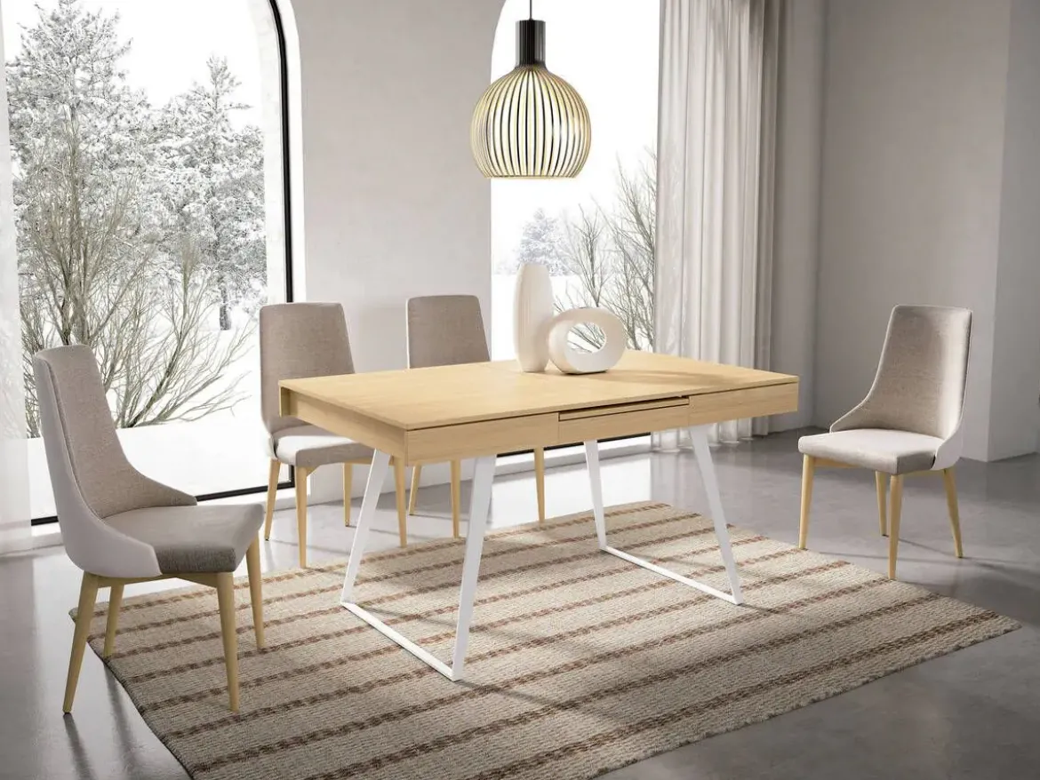 Mesa de Comedor Extensible con Pata Metálica HORIZON ND5520