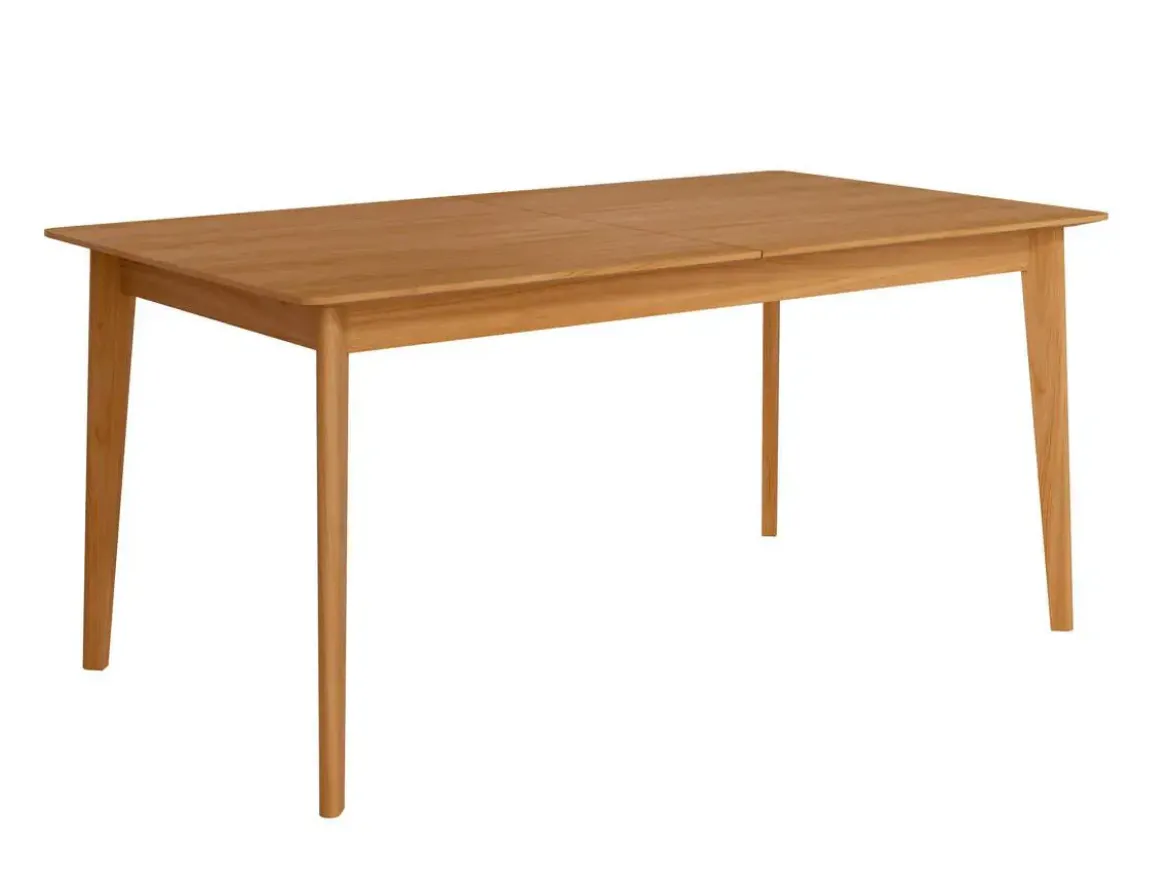Mesa de Comedor Extensible de Madera Roble y Sobre Biselado de 25 mm 160-200 cm AURA