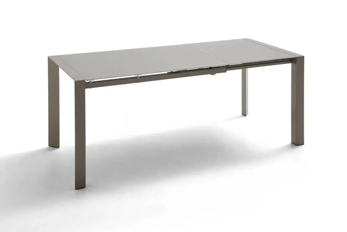 Mesa de Comedor Extensible de Cristal Color Visón AVANCE