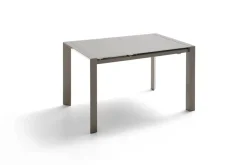 Mesa de Comedor Extensible de Cristal Color Visón AVANCE
