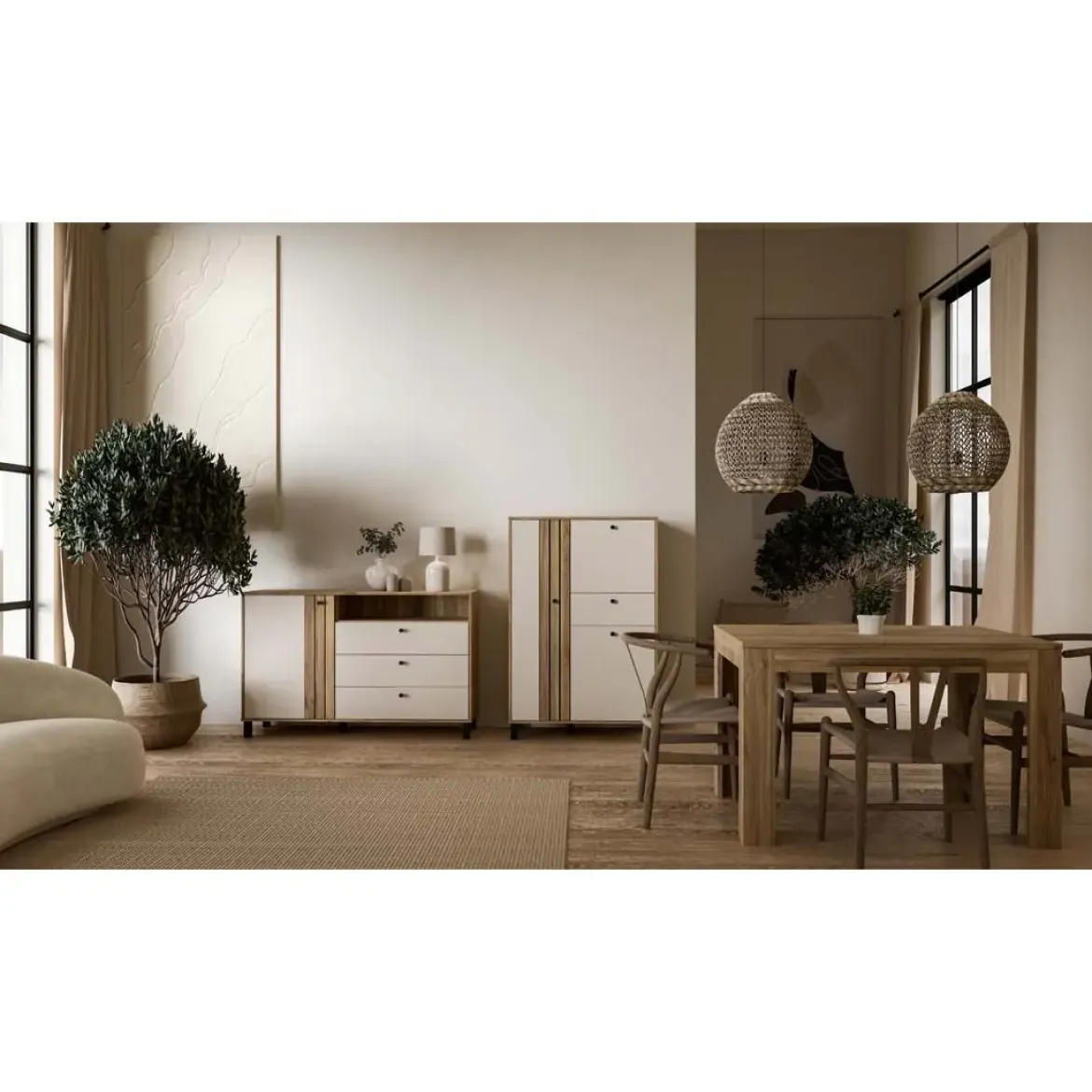 Mesa de Comedor Extensible en Roble Mauvella KILLARNEY TMST142-D108