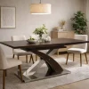 Mesa de Comedor Extensible MDF y Acero 160-220 cm MB-178116