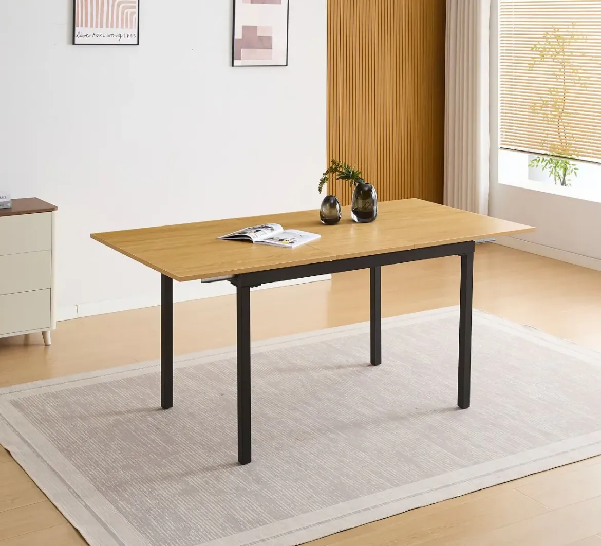Mesa de Comedor Extensible MDF Negro CAMDEN
