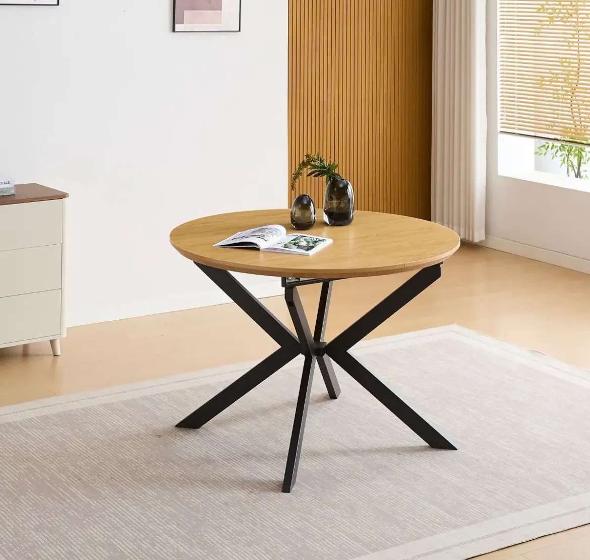 Mesa de Comedor Extensible MDF Negro WINSOR