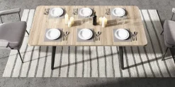Mesa de Comedor Extensible Rectangular con Patas Metálicas Inclinadas M823